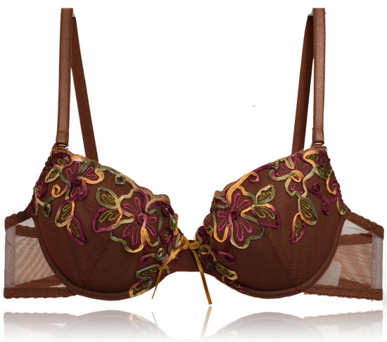 MAT biustonosz push up sexy tiul z aplikacjami