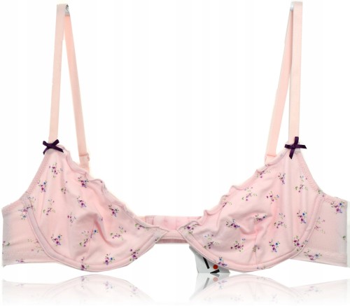 Luni Atlantic stanik miękki z bawełny różowy w łączkę 