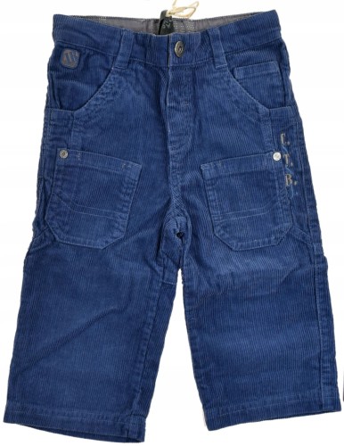 Besta Plus spodnie sztruksy niebieskie bawełna 74