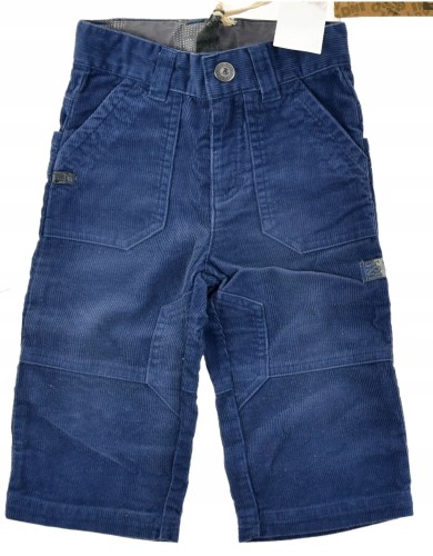 Besta Plus spodnie sztruksy niebieskie bawełna 74