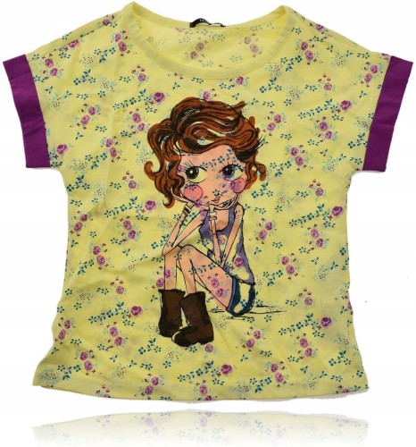 Tezenis śliczna bawełniana bluzka nadruk 104/110