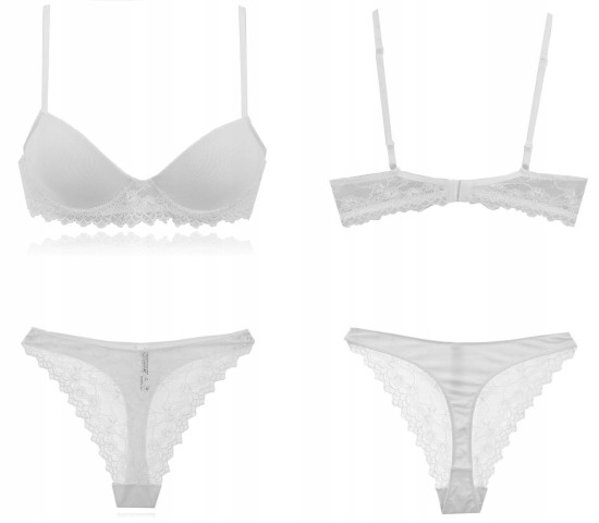 Princesa komplet biustonosz usztywniany  z micfofibry biały+majtki M