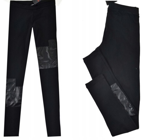 Calzedonia Tezenis spodnie legginsy łaty skóra 