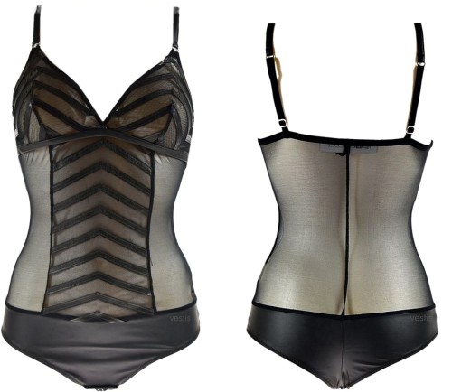 Intimissimi Transparent Leather Body z tiulu S