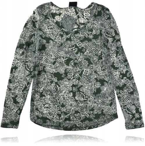 Vila cienka bluzka w kwiaty z długim rękawem