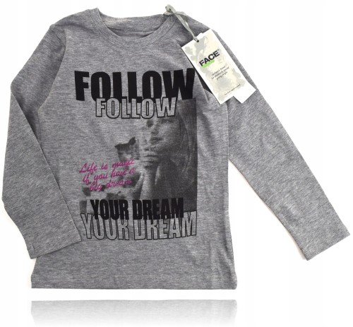 Face Teens bluzka t-shirt długi rękaw nadruk 110