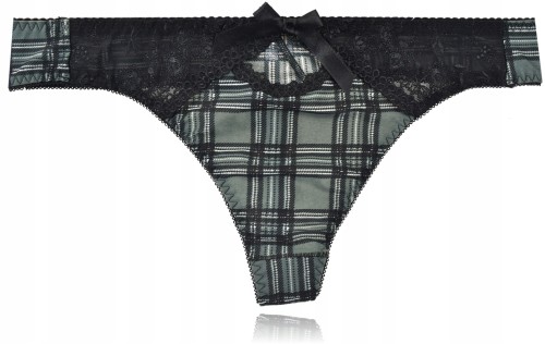 Benefit Roxy majtki stringi w kratę szarą