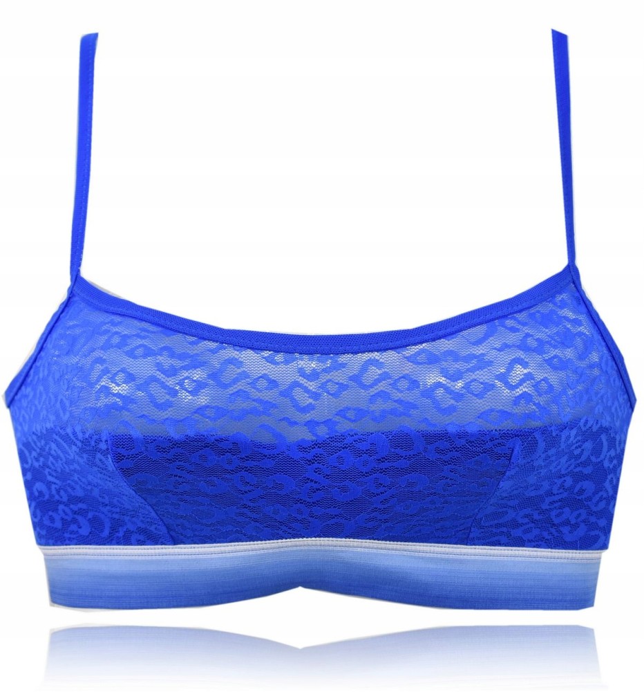 Tezenis biustonosz Crop Top sport braletka koronkowy niebieski