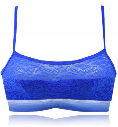 Tezenis biustonosz Crop Top sport braletka koronkowy niebieski