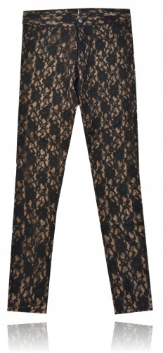 Calzedonia spodnie dwuwarstwowe koronkowe nude 