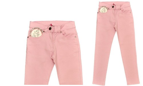 Pink Tiger spodnie rurki jeans stretch różowe