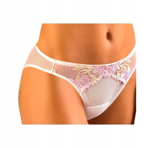 Benefit Donna majtki figi koronka z haftem w kolorze białym