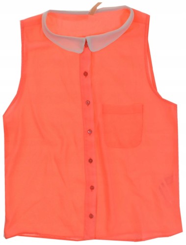 Bershka koszula top zwiewna kołnierz Pan guziki L