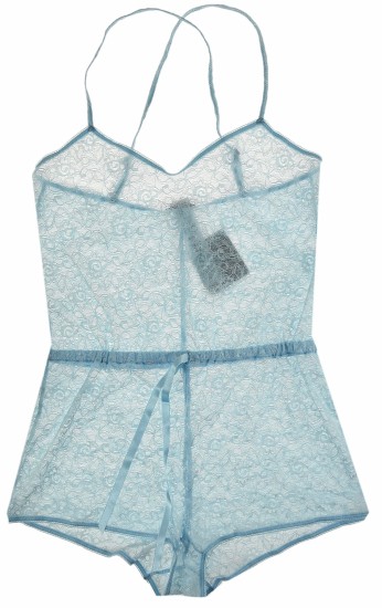 Tezenis body koronkowy kombinezon niebieski