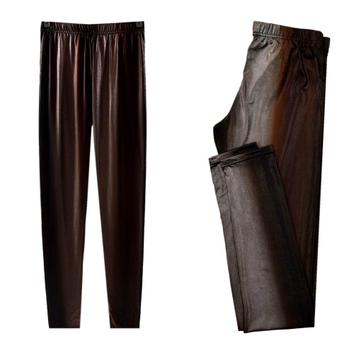 Calzedonia legginsy ombre brąz/złoto skóra S/M 36