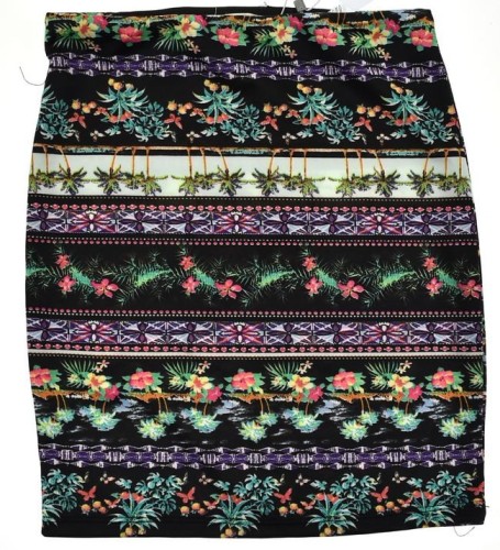Bershka spódniczka mini print floral ołówkowa S
