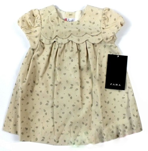 ZARA wizytowa sukienka beż delikatny sztruks 68 3+