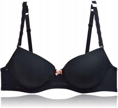 Atlantic wygodny biustonosz push-up bawełniany czarny