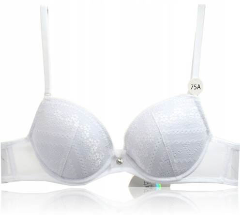 Atlantic biustnosz push up koronkowy biały bbr131