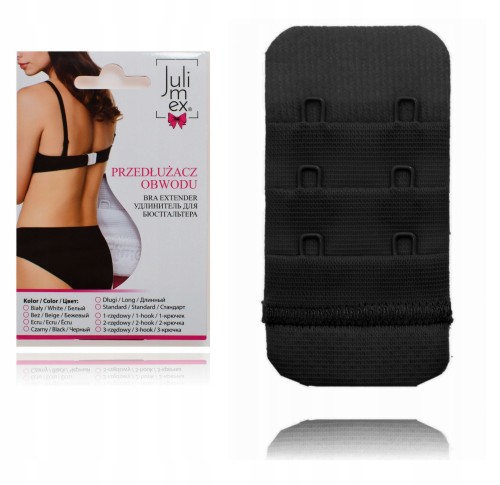 Julimex przedłużacz obwodu 2-rzędowy haftka czarny