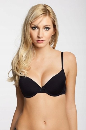 Atlantic biustonosz push up gładki czarny lbr931