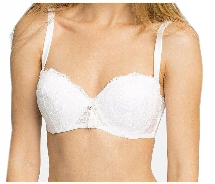 Atlantic biustonosz bardotka push up koronkowa