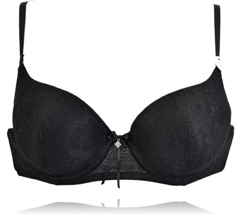 Atlantic biustonosz push up koronkowy czarny z zawieszka
