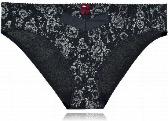 Benefit Iness majteczki figi czarne  bawełna w kwiaty 