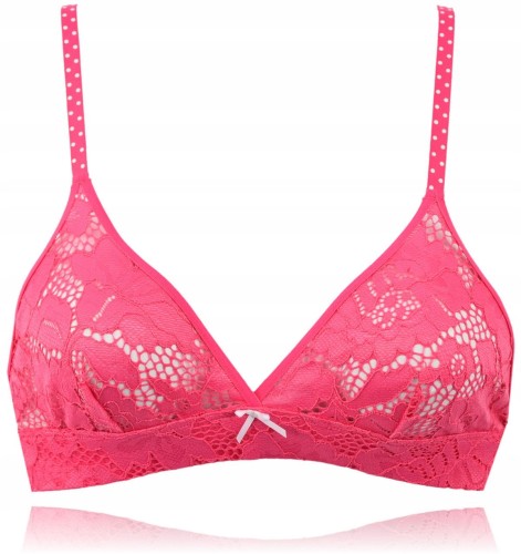 Tezenis różowy biustnosz triangle trojkąty koronkowy