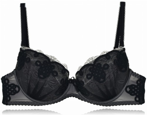 Kinga elegancki biustonosz push up koronka tiul