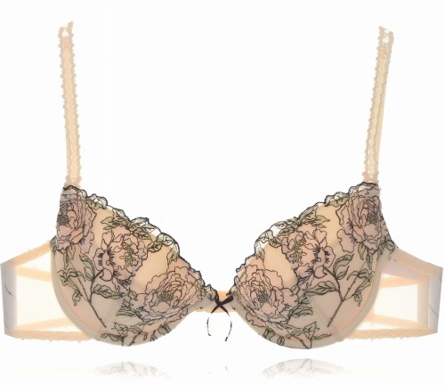 Sawren Lauren biustonosz push up haftowany w róże