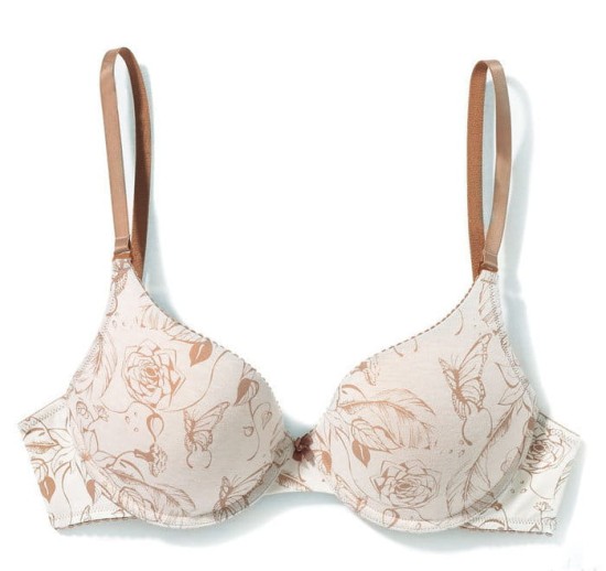 Atlantic  biustonosz push up bawełniany print w motyle