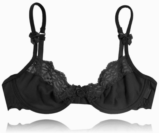 Atlantic miękki biustonosz bawełniany fiszbiny czarny