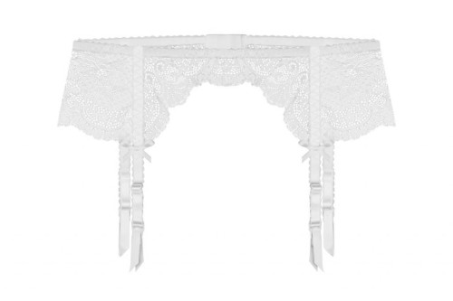 Julimex Freesia koronkowy pas do pończoch biały