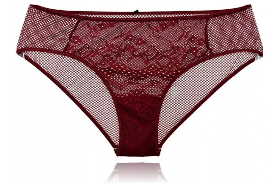 Tezenis majtki figi z koronka i tuilem bordowe