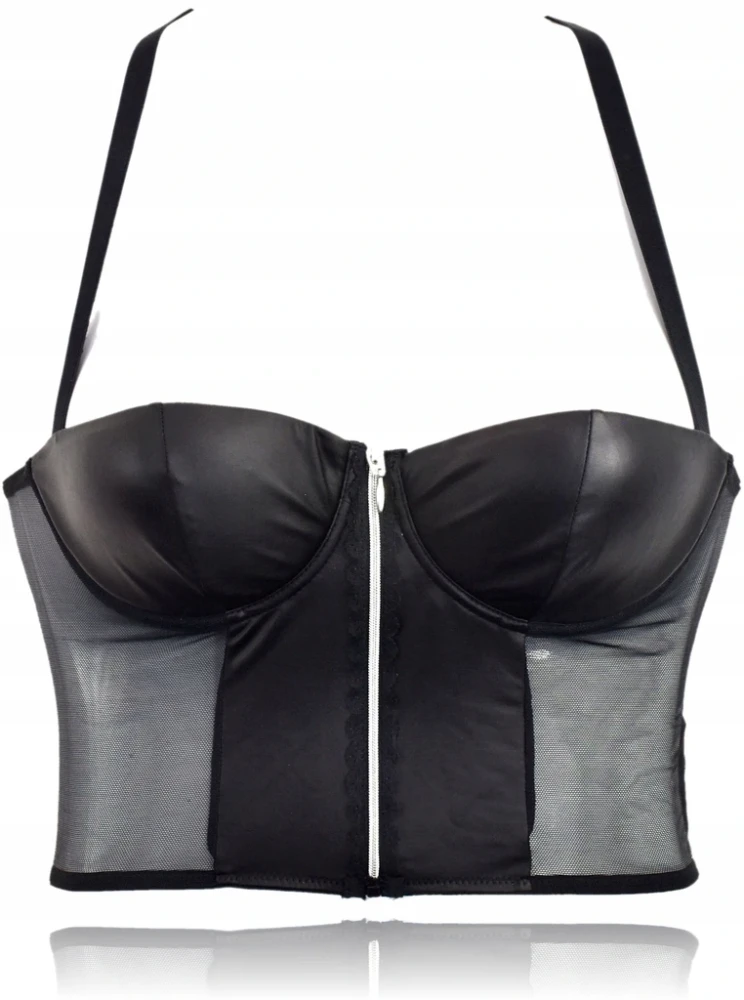 Tezenis TOTAL BLACK mini gorset z imitacji skóry.webp