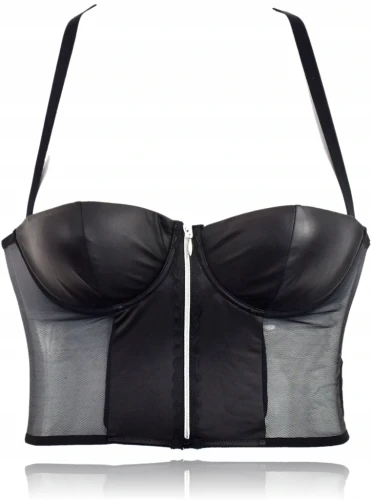 Tezenis TOTAL BLACK mini gorset z imitacji skóry