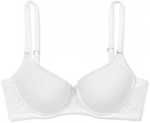 Atlantic biustonosz  biały push up microfibra koronka lbr964 