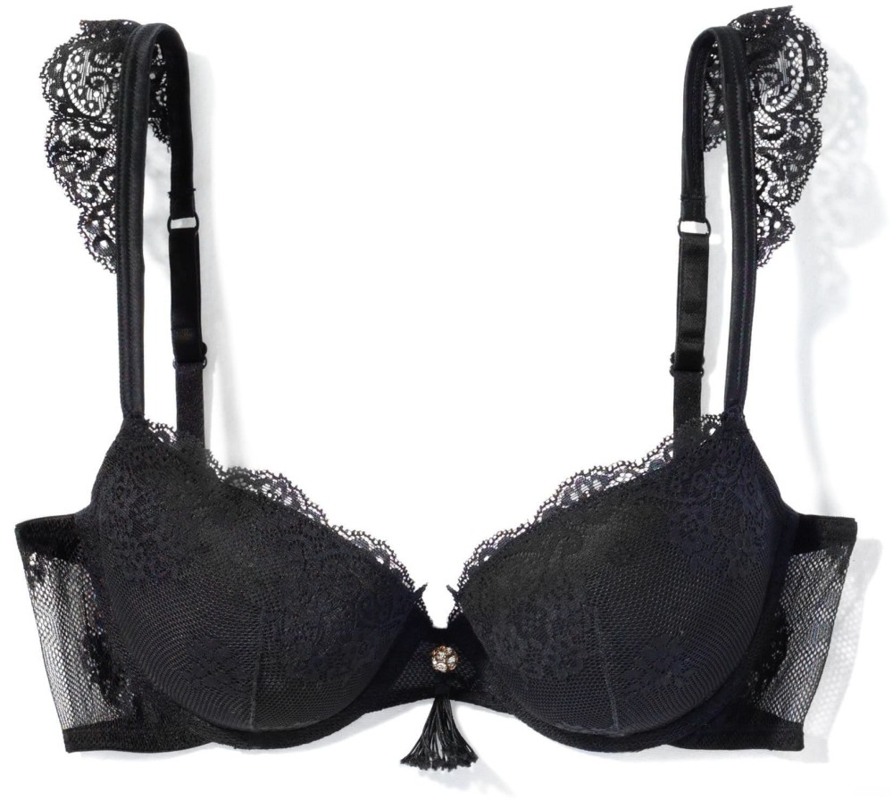 Atlantic biustonosz push up koronkowy czarny lbr917F