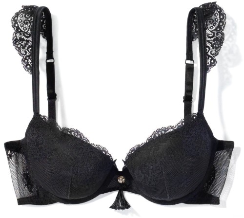 Atlantic biustonosz push up koronkowy czarny lbr917F