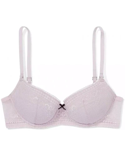Atlantic biustonosz koronkowy  bardotka push up liliowy LBR965 