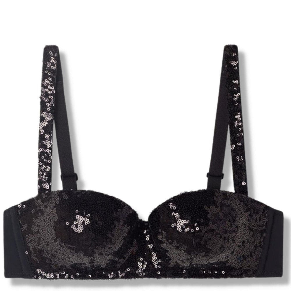 Tezenis biustonosz usztywniany balkonetka z cekinami