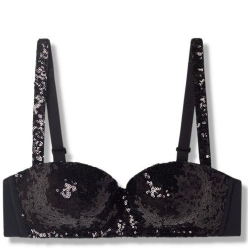 Tezenis biustonosz usztywniany balkonetka z cekinami 