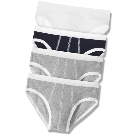 Tezenis majtki chłopięce slipy 4-pack popielato-biało-granatowe