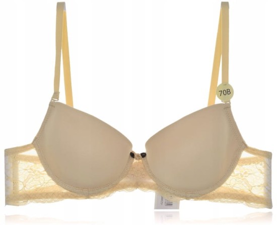 Atlantic Rose biustonosz push up koronka microfibra beż