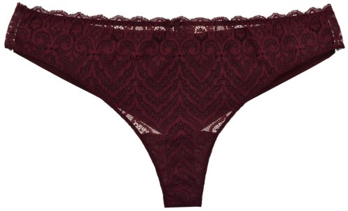 Intimissimi majtki brazyliany z koronki łączonej z microfibrą bordowe