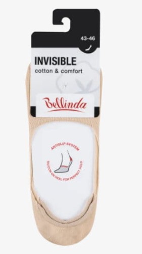 Bellinda bawełniane stopki beżowe z silikonem unisex