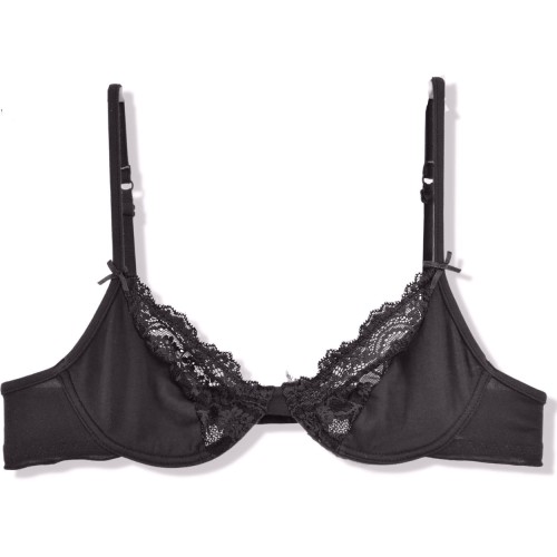 Atlantic biustonosz miękki bawełniany z koronką lbr134 czarny