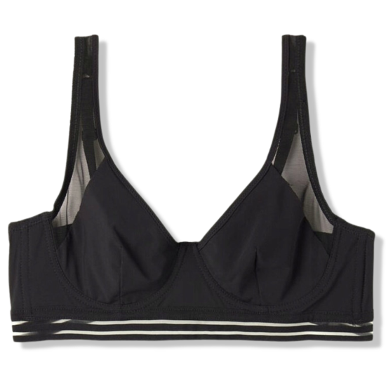 Tezenis Paris  Invisible Soft biustonosz miękki na fiszbinach czarny