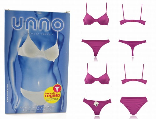 UNNO Tactel komplet bielizny sportowej  stanik oraz figi i stringi